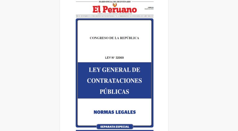 LEY 32069 – LEY GENERAL DE CONTRATACIONES PÚBLICAS